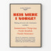 Plakat vintage podróży do Norwegii przez Norges Statsbaner
