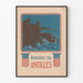 Vintage plakat „Remember the Antilles” do historycznej dekoracji ściennej