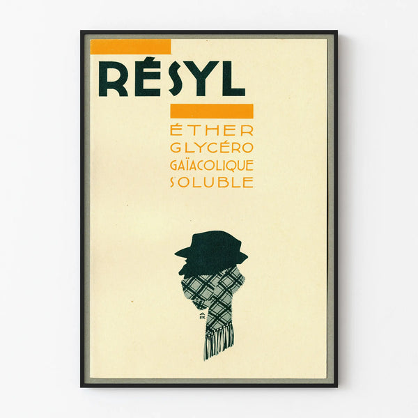 Wintage plakat Résyl - Plakat dekoracji ściennej o teksturowanej powierzchni