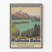 Plakat Vintage Szwajcarski Rhätische Bahn Silsersee Oberengadin