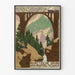 Plakat vintage most kolejowy Rhätische Bahn w Szwajcarii