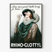 Plakat vintage z ilustracją karykaturalną Rhino-Glottyl z dużym nosem