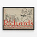 Plakat vintage Richards Grill - Ilustracja Barman przy shakerze — oprawiony obraz na ścianie