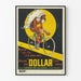 Vintage plakat reklamowy dla roweru Dollar z rodzimym rowerzystą