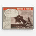 Plakat ścienny vintage mapa wojny „Rumbo a Tokio” – Dekoracja historyczna — oprawiony obraz na ścianie