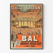 Plakat vintage Bal Salle Wagram Paryż dekoracja ścienna