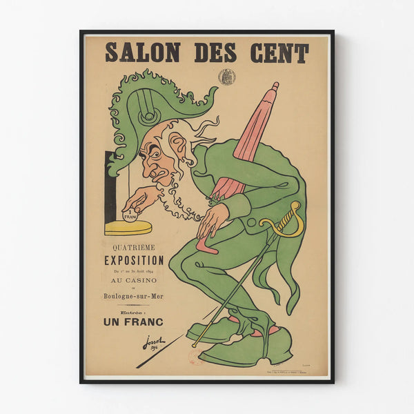 Plakat vintage Salon des Cent wystawa 1894 Boulogne-sur-Mer