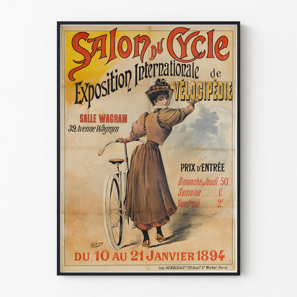 Plakat vintage Salon du Cycle Międzynarodowa Wystawa Rowerowa 1894