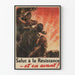 Plakat propagandowy vintage „Pozdrowienia dla Ruchu Oporu – do boju!”