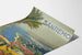 Plakat vintage Sanremo z panoramicznym widokiem i kwiatami