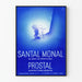 Vintage plakat reklamowy Santal Monal Prostal niebieski metylenu
