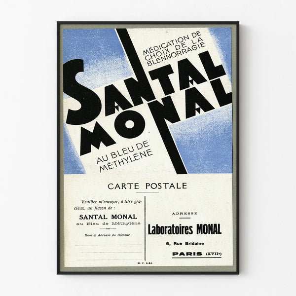 Plakat vintage Santal Monal do dekoracji ściennych w stylu retro