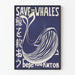 Plakat Save The Whales - Dekoracja ścienna morska vintage