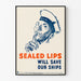 Plakat vintage morski Sealed Lips dekoracja ścienna