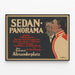 Plakat vintage sedan panorama do dekoracji ściennej — oprawiony obraz na ścianie