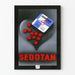 Plakat vintage dekoracja ścienna Sedotan z czerwonymi pastylkami