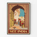 Plakat vintage 'See India' - Dekoracja ścienna podróż do Indii