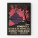Plakat Vintage Norwegia Kraina Północnego Słońca - Dekoracja Ścienna Podróże