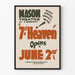 Plakat vintage teatru Mason 7th Heaven otwarcie czerwca