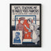Plakat vintage nauczanie języka francuskiego z żołnierzem i młodą dziewczyną
