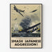 Plakat wojskowy vintage Smash Japanese Aggression - historyczna dekoracja ścienna