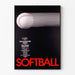 Plakat vintage do gry w softball w dynamicznych odcieniach czerni i czerwieni