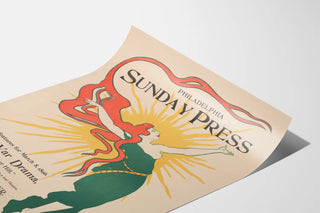 Plakat vintage Philadelphia Sunday Press 1896