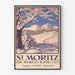 Plakat Vintage St Moritz Biała Miasto Engadine