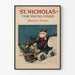 Plakat vintage Święty Mikołaj do dekoracji ściennej na Boże Narodzenie