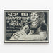 Plakat Stop FBI Harassment Ogala Sioux Pine Ridge — oprawiony obraz na ścianie