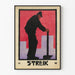 Plakat Strajk - Ilustracja w stylu art déco robotniczym