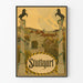 Plakat vintage Stuttgart z architekturą i dekoracyjnymi końmi