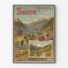 Plakat vintage Szwajcaria Dolina Rodanu Koleje J.S.