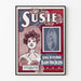 Dekoracyjny plakat vintage Susie z portretem i różami
