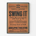 Plakat vintage muzyczny Swing It - Dekoracja ścienna Teatr USA