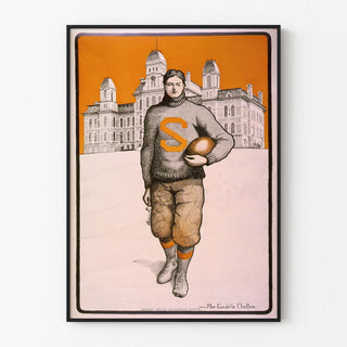 Plakat vintage piłkarza amerykańskiego Syracuse University 1903