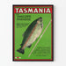 Plakat Vintage Tasmania Raj dla wędkarzy – Dekoracja ścienna wędkarska i przyrodnicza