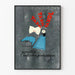 Plakat vintage budzik jelito leniwy design retro