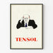 Plakat vintage Tensol z stylizowanym portretem