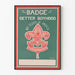 Plakat vintage Skautów Ameryki Odznaka Lepszego Dzieciństwa