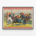Plakat vintage Barnum & Bailey - Kobiecy wyścig konny w cyrku — oprawiony obraz na ścianie