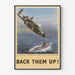 Plakat vintage z podwodnym ujęciem i samolotem Lockheed Hudson
