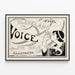 Plakat vintage The Cleveland Voice z ilustracją w czerni i bieli — oprawiony obraz na ścianie
