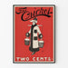 Plakat vintage The Cricket Two Cents czerwony i czarny