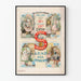 Plakat z vintage maszynami do szycia Singer 1800-1900, dekoracja ścienna