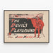 Plakat vintage The Devil’s Playground w czerwieni i czerni — oprawiony obraz na ścianie