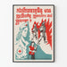 Plakat vintage z Kambodży do dekoracji ścian, humanitarny i wojskowy