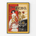 Wintage plakat The Echo Chicago 1895 do dekoracji ściennej