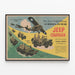 Plakat vintage kampanii Jeep Szkoły w czasie wojny — oprawiony obraz na ścianie