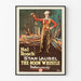 Plakat vintage filmu The Noon Whistle z Stanem Laurelem